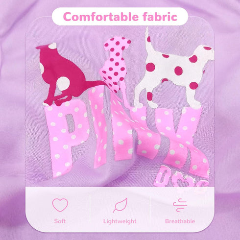 4 Pack Dog Shirt Vest, Soft Lightweight Puppy Tshirt, Cute Pink Dog Clothes for Small Dogs