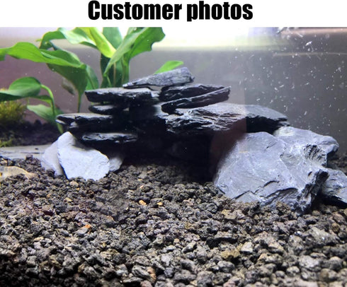 Natural Slate Rocks - PH Neutral Stone for Aquariums, Landscaping Model, Tank Decoration, 3.5 LB, 3-5 inch