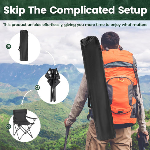 2 Pack Camping Chairs - Lightweight and Supportive Chairs for Adult and Lightweight Individuals - Compact, Durable