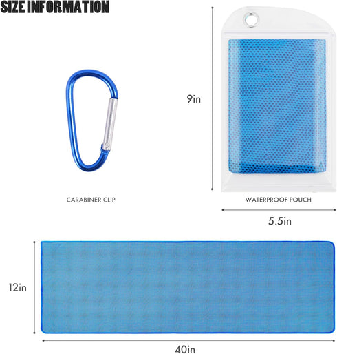 4 Pack (40"x12"), Leuceiy Cooling Towels Cooling Towels for Neck and Face, Gym Towel for Working Out, Soft Breathable
