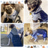 Pet Clothes Denim Dog Jeans, Striped or Grid Jumpsuit Overall Hoodie Coat for Small Medium Dogs