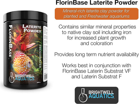 Brightwell Aquatics FlorinBase Laterite Powder, Natural Clay Substrate for Freshwater Shrimp Aquaria