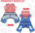 Small Dog Hoodie Clothes Cute Stripe Shirts Denim Jumpsuit One-Piece Outfit for Small Medium Dogs Cats Boy Girl