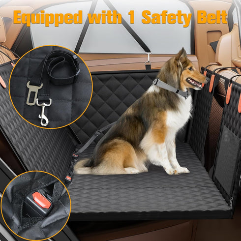400lbs, Hammock PETICON Back Seat Extender for Dogs, Hard Bottom Dog Car Seat Cover - Supports Rear Seat Pet Cover