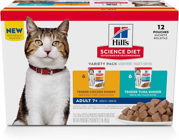 Hill's Science Diet Adult 7+ Wet Cat Food Variety Pack, Chicken &