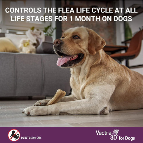 Vectra 3D for Dogs - Flea, Tick & Mosquito Treatment for Large Dogs (56 to 95 lbs) - 3 Month Supply
