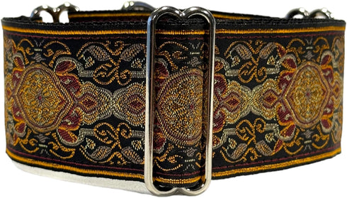 Martingale Dog Collar and Leash Set 2" Wide for Greyhound Saluki Whippet and Similar Breeds (L 14-18)