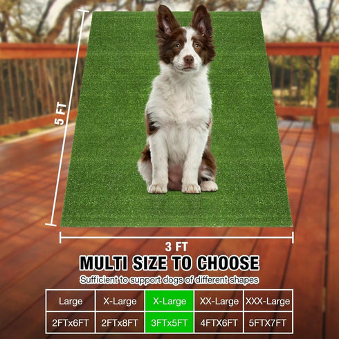 3FTx5FT GLOBREEN Artificial Grass for Dogs Potty, Puppy Grass Pee Pad, Indoor Outdoor Pets Turf Fake Grass Rug