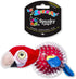 Spunky Pup Parrot Spiky Ball Squeaker Dog Toy, Rubber Spikes for Healthy Teeth and Gums, Plush Fetch Toy