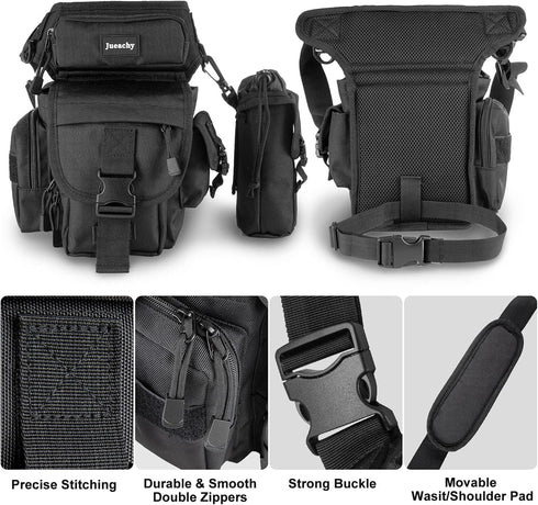 Pack Jueachy Drop Leg Bag for Men Tactical Metal Detecting Thigh with Water Bottle Pouch