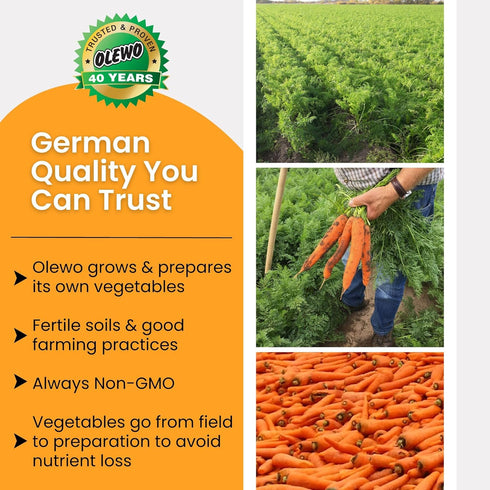 Olewo Original Carrots for Dogs - 1 lb Fiber Dog Food Topper for Digestive Health & Skin Support