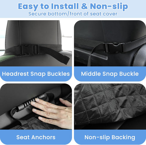 ELONGRIVER Dog Car Seat Covers, Waterproof Front Seat Cover for Dogs, Scratch-Proof, Nonslip Pet Passenger Seat Cover