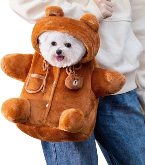 Gleegain Cozy Plush Dog Purse Carrier with Secure Harness Clip Dogs Tote Bag