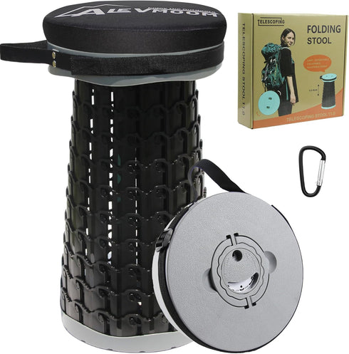 ALEVMOOM XXL 18.1" Telescoping Stool with Thick Cushion, Portable Telescoping More Sturdy