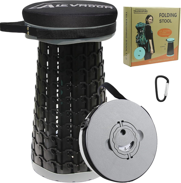 ALEVMOOM XXL 18.1" Telescoping Stool with Thick Cushion, Portable Telescoping More Sturdy