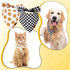 2Pcs One Happy Dude Dog Bandana, Boho Smile Face Checkerboard Print Fabric Pet Scarf, Adjustable Neckerchief
