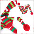 BWOGUE Dog Christmas Reindeer Elk Antlers Headband - Red-White-Green Striped Scarf Set for Dogs and Cats