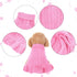Small Dog Sweater Pet Christmas Dress for Dogs, Winter Holiday Breathable Ruffle Hem Design (Pink, Large)