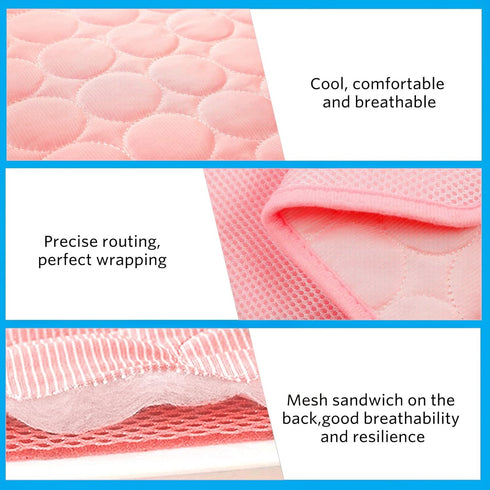Pet Cooling Mat for Dogs, Ice Silk Cooling Blanket for Extra Large Dogs, Indoor & Outdoor (Pink, XL 40" x 28")