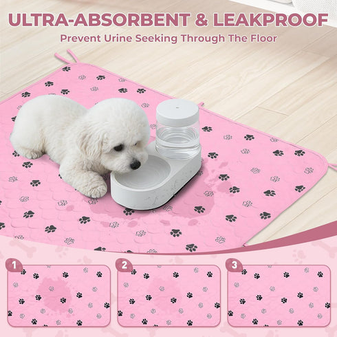 2 Pack 36"x41" 8 Fostanfly Washable Pee Pads for Dogs, Large Ultra-Absorbent and Leak-Proof Non-Slip Reusable Potty