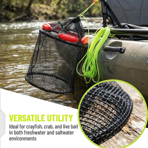 1516 inch ZENFUN Extra Large Floating Fish Basket for Live Caught Fish, Foldable Lobsters Basket for Fishing Live Well
