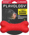 Playology Dog Toys Dual Layer Bone Chew Toy - Durable Rubber for Large Dogs - Beef Scented Red Toy Bones Made from Non