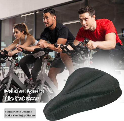 Gel Bike Seat Cover, Padded Bicycle Saddle Covers for Women & Men, Comfortable Exercise Bike Seat Cushion