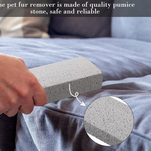 Loopeer 2 Pcs Pet Hair Remover Pumice Stone, 6 Inch Dog Fur Removal Tool for Car Interior and Bedding Cleaning