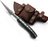 GCS 213 Tactical Knife with G10 Handle, D2 Tool Steel, Full Tang Blade, Leather Sheath for Hunting & EDC
