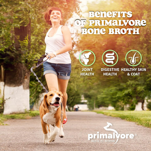Primalvore Free-Range Bone Broth for Dogs & Cats, Mobility Formula with Collagen Peptides, 2 Pack, Made in USA