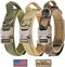 KCUCOP Military Tactical Dog Collar with 2 Patches, 1.5" Width, Adjustable Heavy Duty Metal Buckle for M, L, XL Dogs