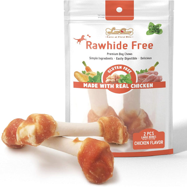 Premium Dog Bones, Rawhide-Free, Limited Ingredients, Made with Real Chicken, Large 2pcs/Pack