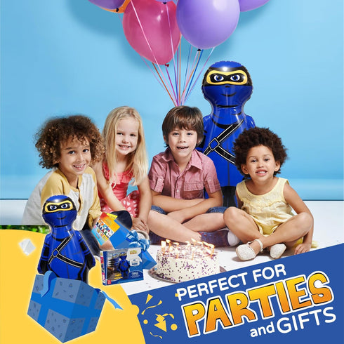 Small Ninja 40 Inches Kids Punching Bag, Filled Bop Bag for Indoor Outdoor Fun