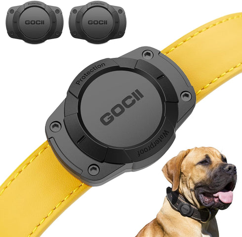Airtag Dog Collar Holder 2 Pack, Super Waterproof Mount for Apple AirTag, Fits All Pet Width Collars for Dogs