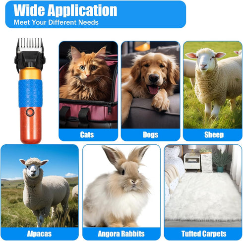 JAYGOVAN 36W,Animal Blade,2 Trimmer Sheep Clippers Shearing Machine, Farm Livestock Grooming Kit with Replaceable Guide