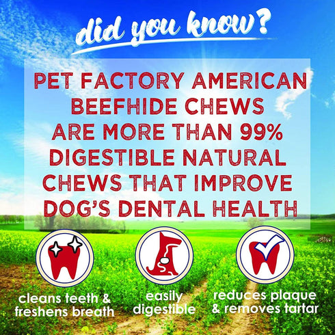 Pet Factory Beefhide 5" Twist Sticks Dog Chew Treats - Natural Flavor, 25 Count/1 Pack