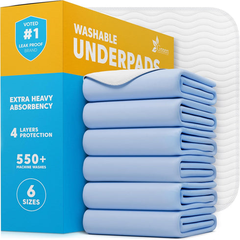GREEN LIFESTYLE Washable Underpads - Large Bed Pads for use as Incontinence