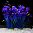 JIH Plastic Plants for Aquarium, Tall Artificial Plants for Fish Tank Decor 15.6 Inch (2 Pcs) (Purple)