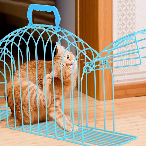 Balacoo Cat Bath Box, Cat Drying Cage for Scratch Resistance, Multipurpose Grooming House Dryer Cage, Blue