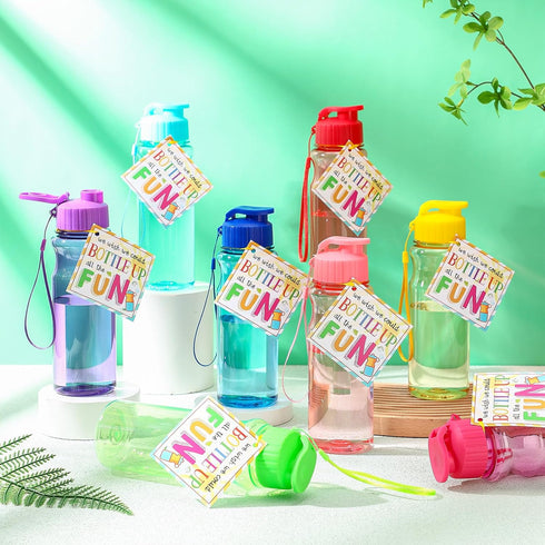 Water Bottles Bulk - 18 oz Portable Sports Water Bottle, Summer Graduation Student Gifts from Teacher (12)