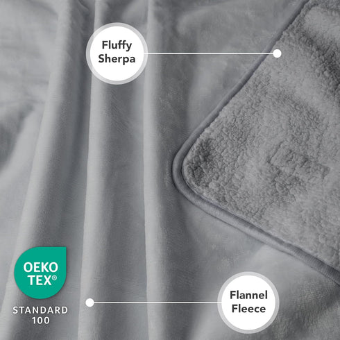 40x60 PetAmi Waterproof Dog & Cat Blanket, Pee Proof for Couch, Reversible, Soft Fleece, Washable, Light Gray
