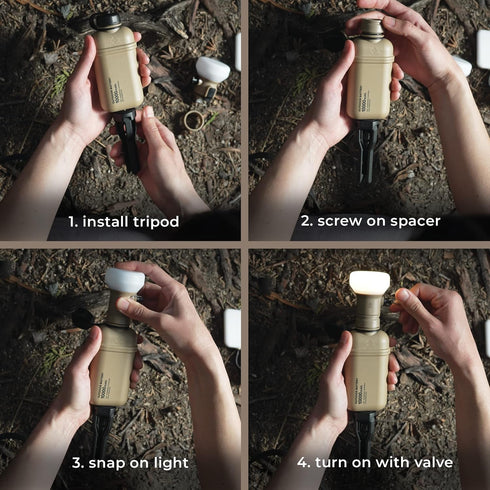 Dimmable IP44 10-350 LAMP-1 NESTOUT Rugged Outdoor Camping LED Lantern w/ Mini Tripod, USB Powered Soft LED Light