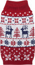 Blueberry Pet Ugly Christmas Reindeer Dog Sweater, Turtleneck Holiday Matching Clothes for Medium Dogs, Tango Red &