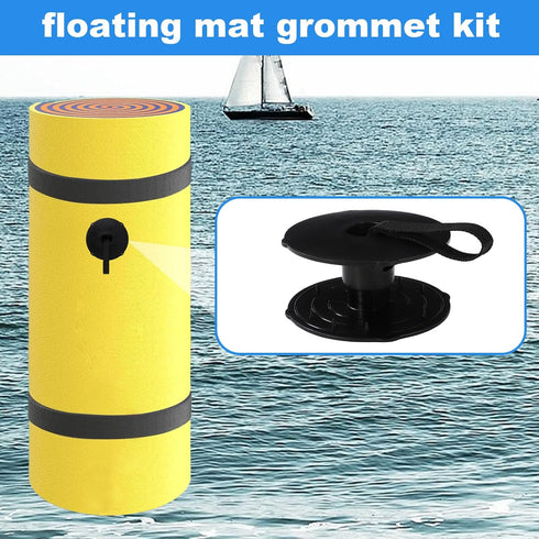 Lyreh Grommet Floating Water Mat Tether Kit, Plastic Premium Portable Floating Mat Straps Tether Rope Kit Practical