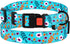 Nylon Dog Collar Floral Pattern Aquamarine, 12-16 Inch