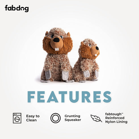 fabdog Fluffies Dog Toys - Squeaky Plush Dog Toy for All Breeds, Cute Animal-Themed Puppy Gift