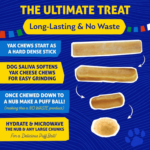 Himalayan Chew Original Yak Cheese Chew, Peanut Butter, 1 Large Stick, 3.3 oz, Gluten Free Treats