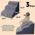 Dog Stairs for High Beds, 3-Step Small Large Dog Steps for Couch/Bed, Non-Slip Sticker Balanced Indoor Step, 30D Grey