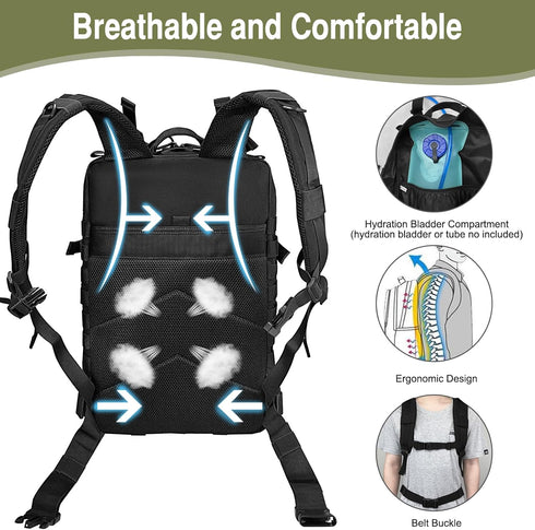 WOLT Tactical Backpack for Men 45L Military Molle Large 3 Day Assault Pack for Hiking Survival