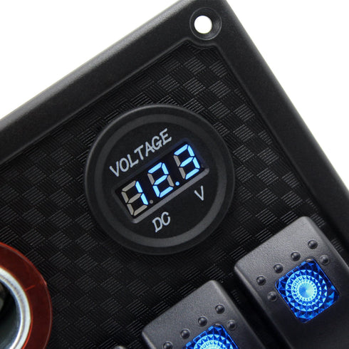 FXC 12V 24V Blue LED ON/Off Marine Multi Function Switch Panel - Waterproof 8 Gang Rocker Switch Panel
